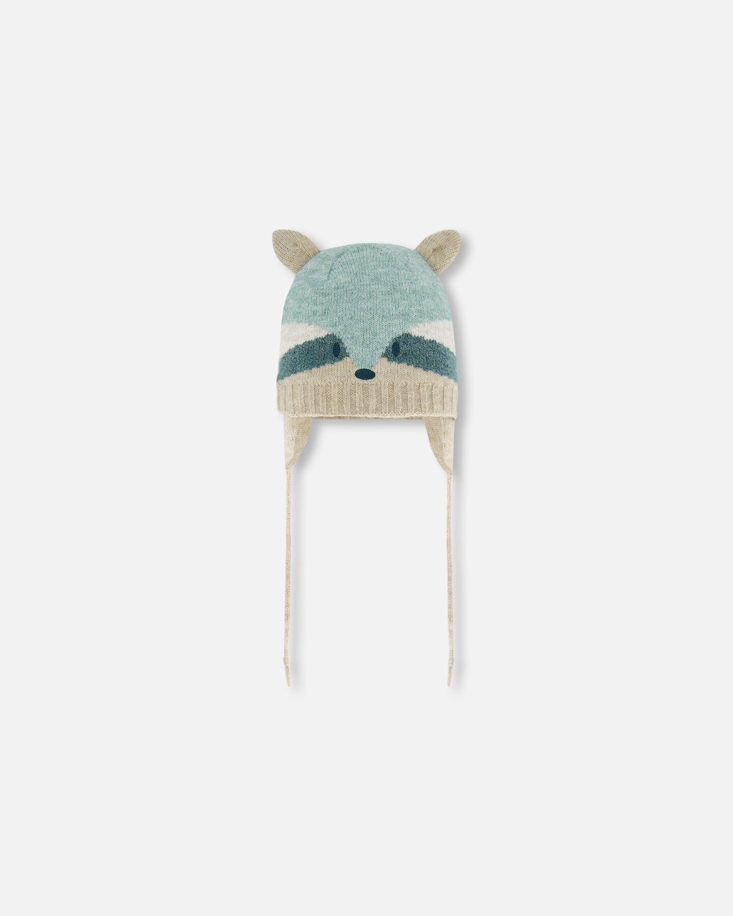 Knit Hat With Ears Racoon Face - G10ZB02_000