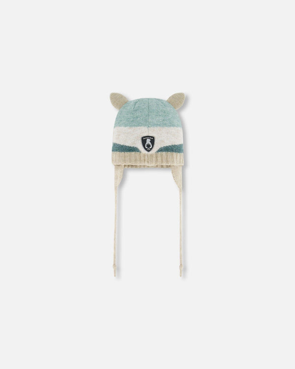 Knit Hat With Ears Racoon Face - G10ZB02_000