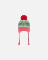 Peruvian Knit Hat Pink And Gradient Green Winter Accessories Deux par Deux 