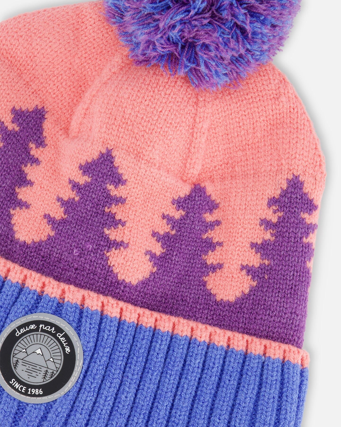 Knit Hat Mauve Pine And Blue - G10ZD01_000