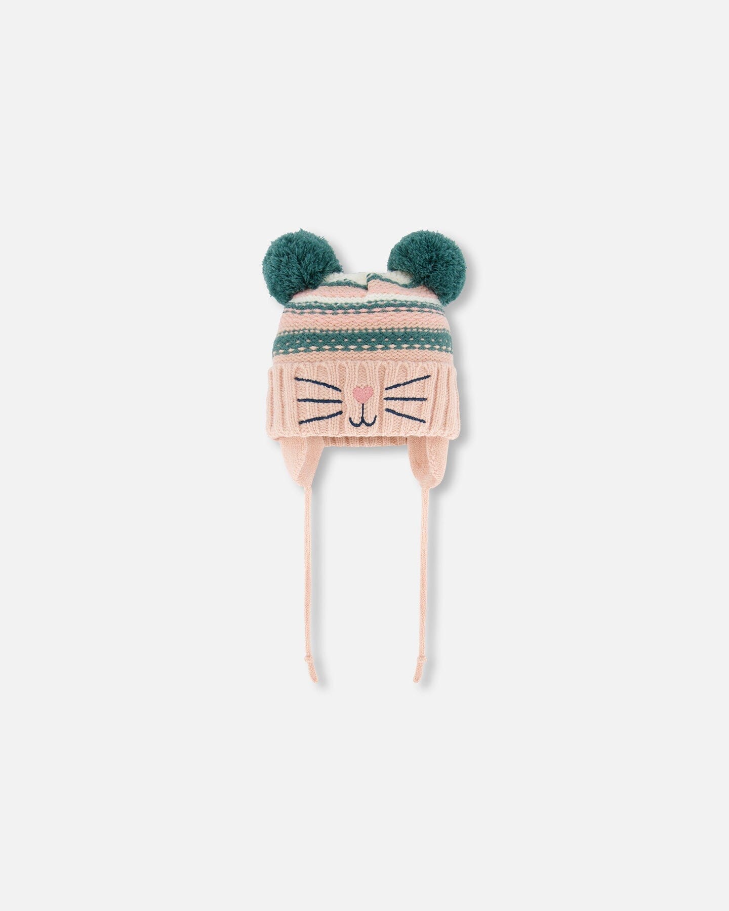 Knit Hat With Ears Light Pink Cat Face - G10ZH02_000