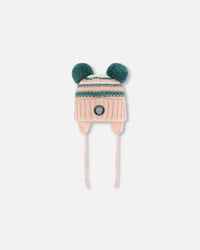 Knit Hat With Ears Light Pink Cat Face - G10ZH02_000