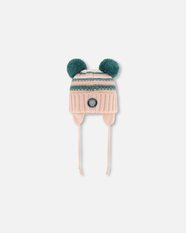 Knit Hat With Ears Light Pink Cat Face - G10ZH02_000