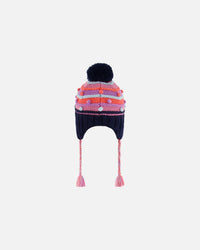 Peruvian Knit Hat Navy And Multicolor Winter Accessories Deux par Deux 