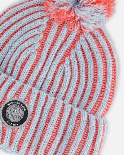 Knit Hat Air Blue And Coral - G10ZK02_000