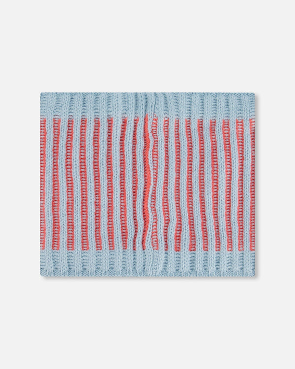 Knit Neckwarmer Air Blue And Coral - G10ZK03_000