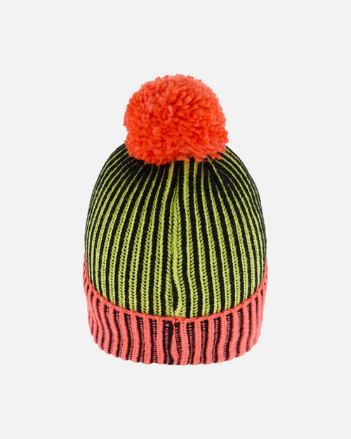 Knit Hat Black, Lime And Coral - G10ZM01_000