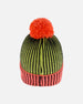 Knit Hat Black, Lime And Coral - G10ZM01_000