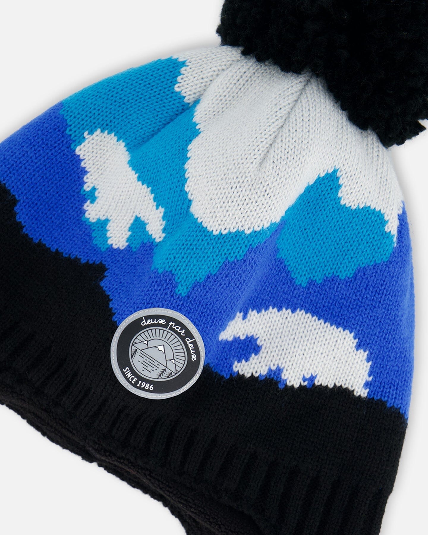 Peruvian Knit Hat Royal Blue Bears And Black - G10ZN02_000