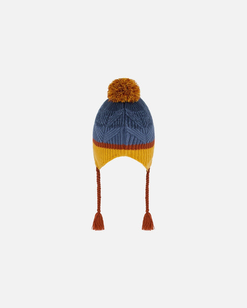 Peruvian Knit Hat Gradient Navy And Yellow - G10ZP02_000