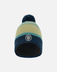 Knit Hat Blue, Green And Gray Winter Accessories Deux par Deux 