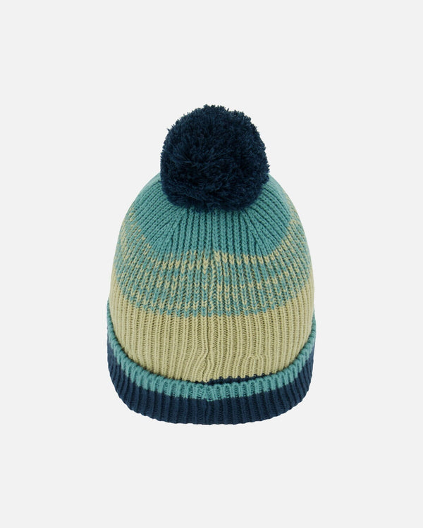 Knit Hat Blue, Green And Gray Winter Accessories Deux par Deux 