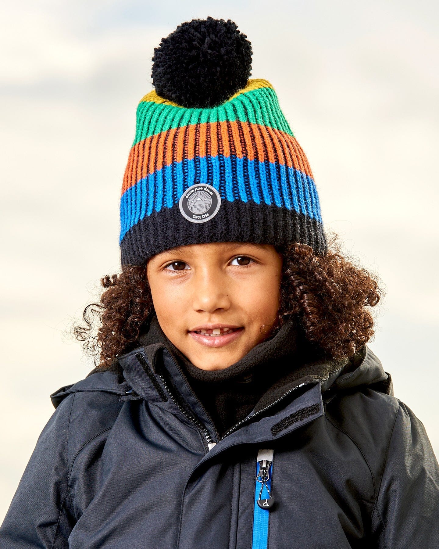 Knit Hat Multicolor With Black Pompom - G10ZR01_000