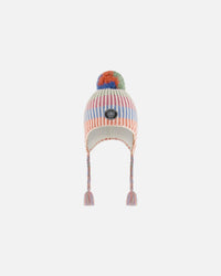 Peruvian Knit Hat Pastel Colors With Tassels Winter Accessories Deux par Deux 