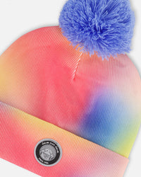 Cable Knit Hat Printed Watercolor Multicolor Winter Accessories Deux par Deux 