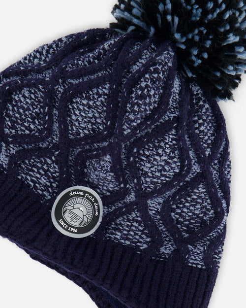 Peruvian Knit Hat Heather Blue Winter Accessories Deux par Deux 