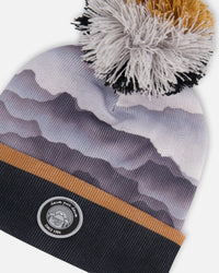 Knit Hat Gray With Mountains Winter Accessories Deux par Deux 