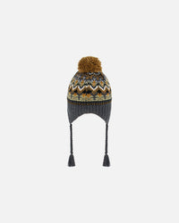 Peruvian Knit Hat Grey And Brown Jacquard - G10ZZ02_000