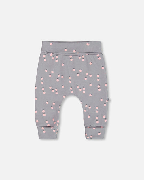 Organic Cotton Evolutive Pant Gray Printed Apples - G20A20_068