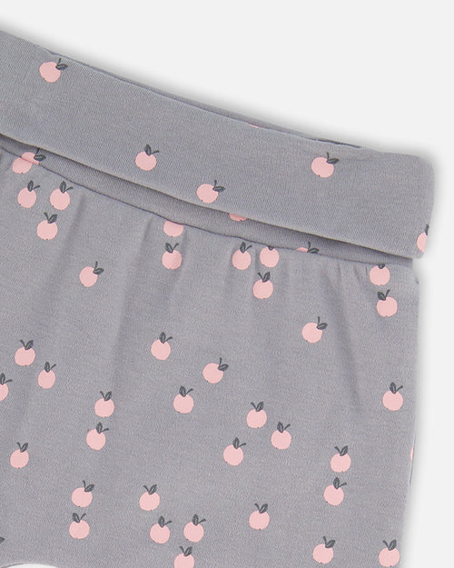 Organic Cotton Evolutive Pant Gray Printed Apples - G20A20_068