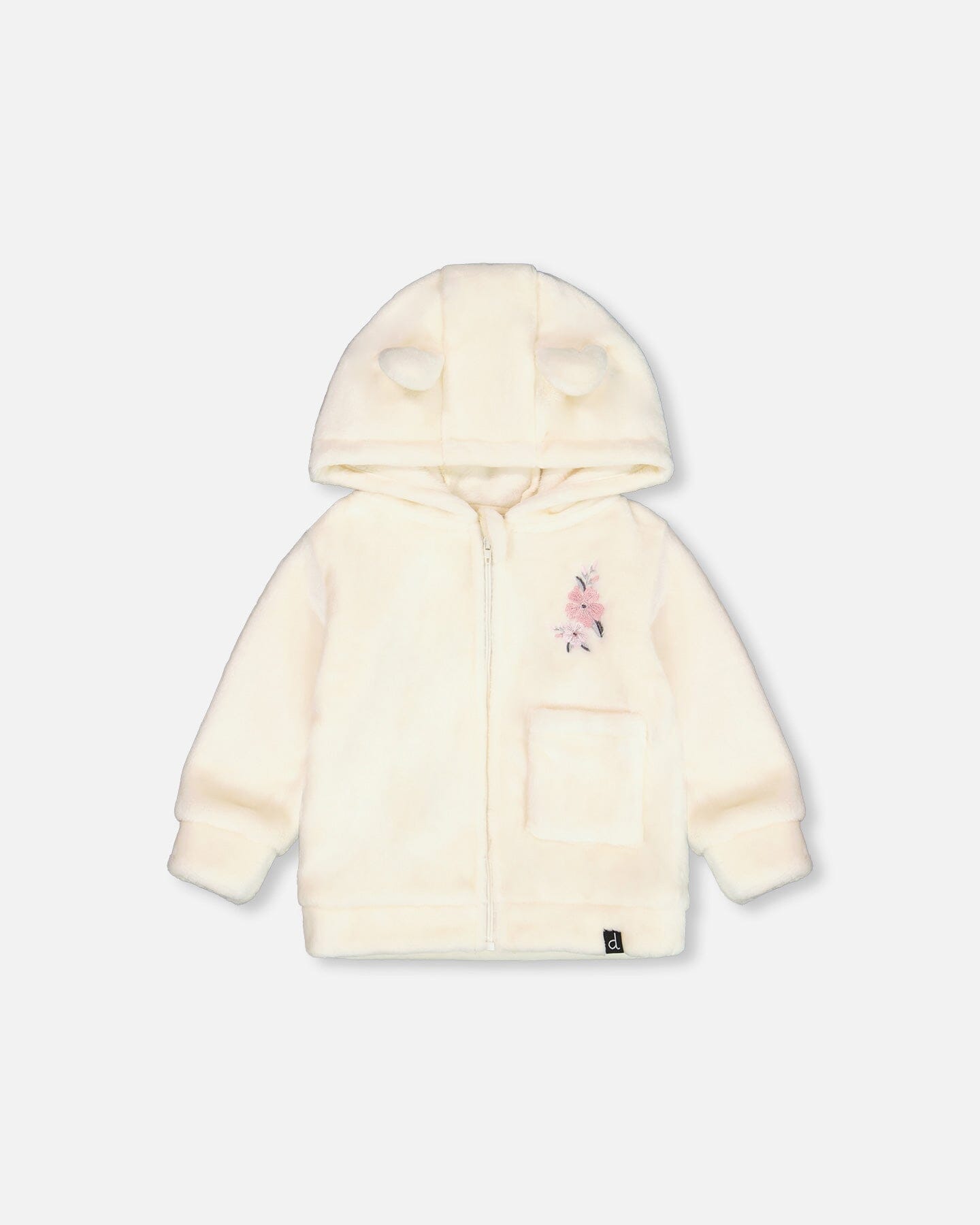 Plush Hooded Zip Jacket Off White - G20A30_138