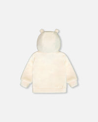 Plush Hooded Zip Jacket Off White - G20A30_138