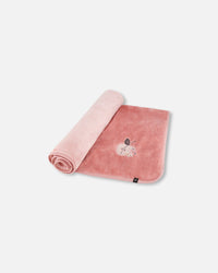 Plush Blanket With Embroidery Light Pink - G20AD_622