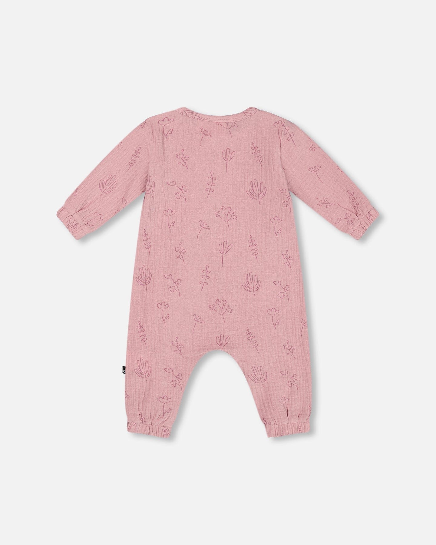 Printed Muslin Jumpsuit Lilac Flowers - G20B40_075