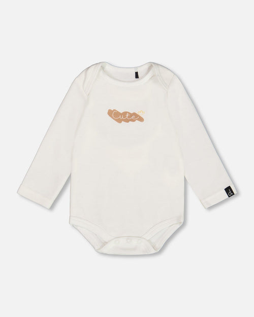 Organic Cotton Onesie With Print Off White - G20B70_101