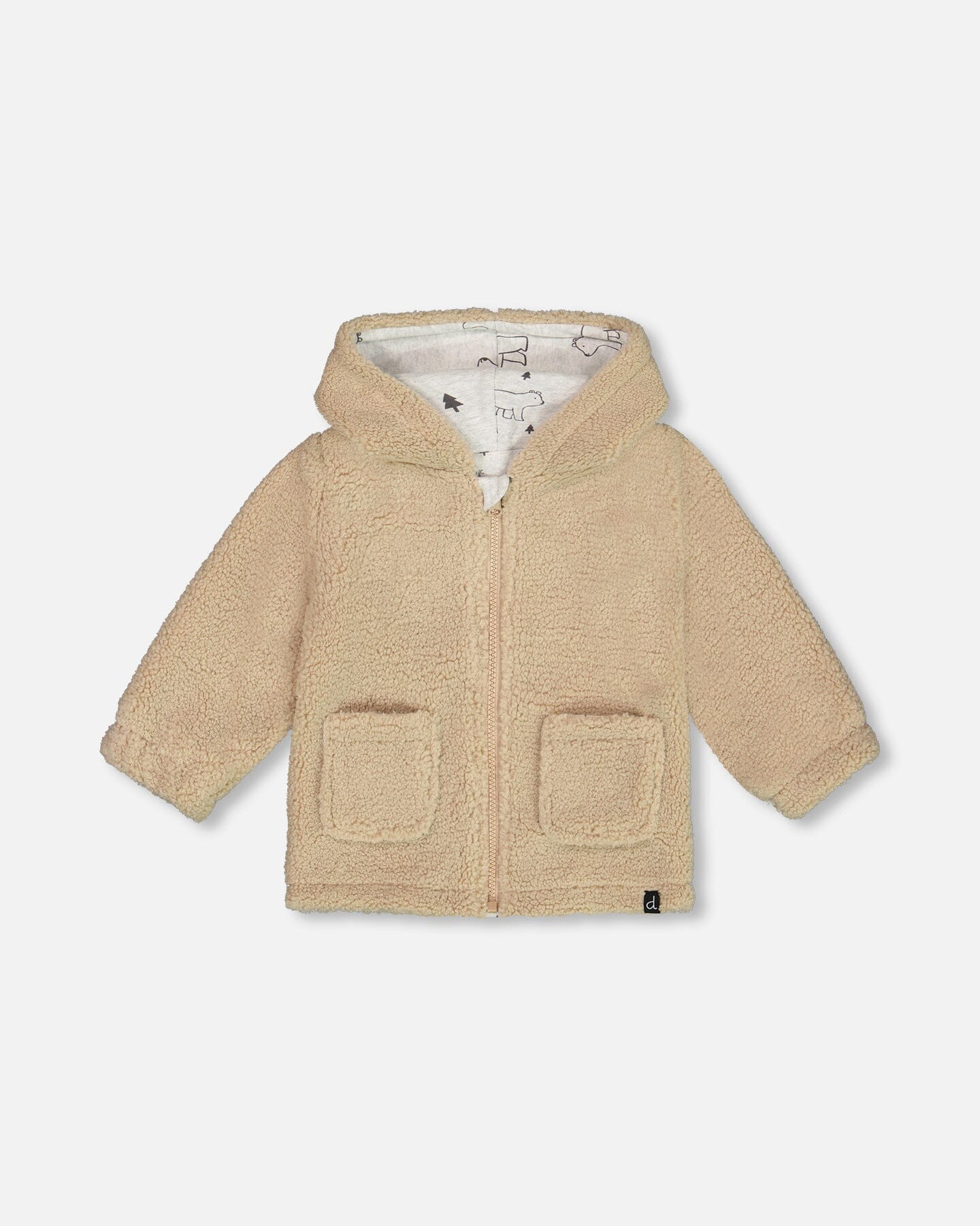 Sherpa Hooded Zip Jacket Sand - G20C30_145