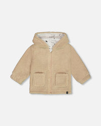 Sherpa Hooded Zip Jacket Sand - G20C30_145