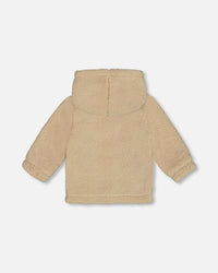 Sherpa Hooded Zip Jacket Sand - G20C30_145