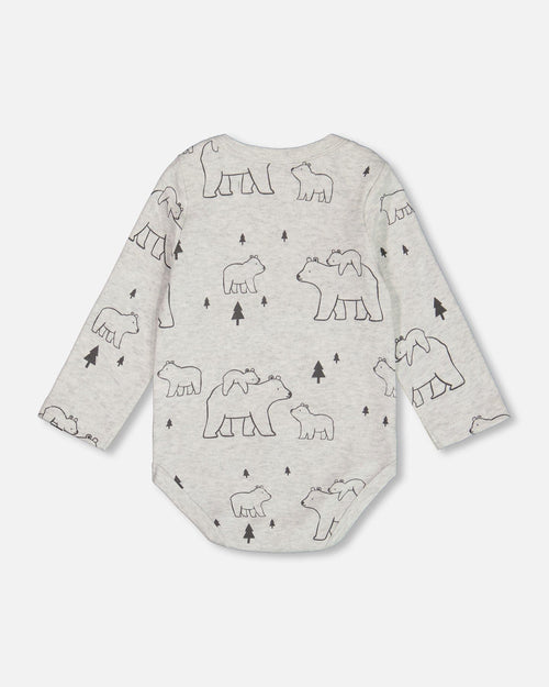 Organic Cotton Onesie Gray Mix Printed Bears' - G20C70_048