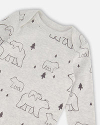 Organic Cotton Onesie Gray Mix Printed Bears' - G20C70_048