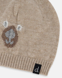 Knitted Bear Hat Sand - G20CTH_145