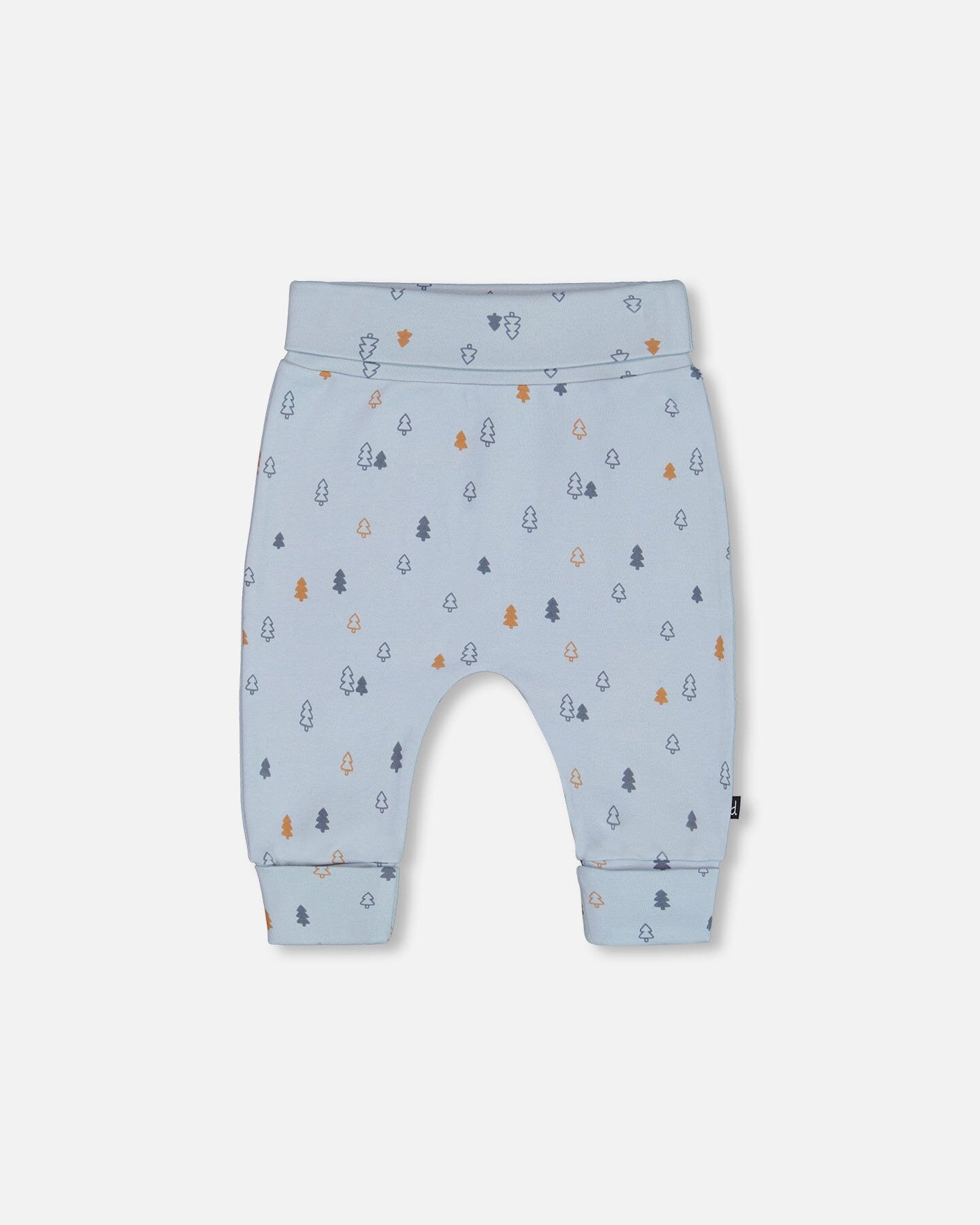 Organic Cotton Printed Evolutive Pant Light Blue With Pine - G20D20_065