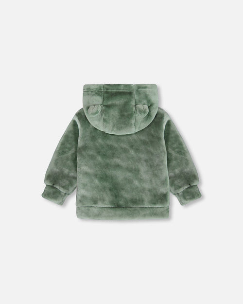 Plush Hooded Zip Jacket Green - G20D30_273