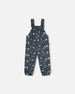 Printed Muslin Overall Teal With Flowers - G20E41_040