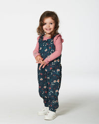 Printed Muslin Overall Teal With Flowers Pants & Shorts Deux par Deux 