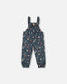 Printed Muslin Overall Teal With Flowers - G20E41_040
