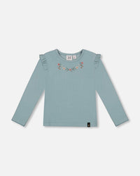 Super Soft Brushed Rib T-Shirt Light Blue - G20E70_549