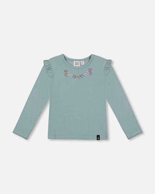 Super Soft Brushed Rib T-Shirt Light Blue - G20E70_549