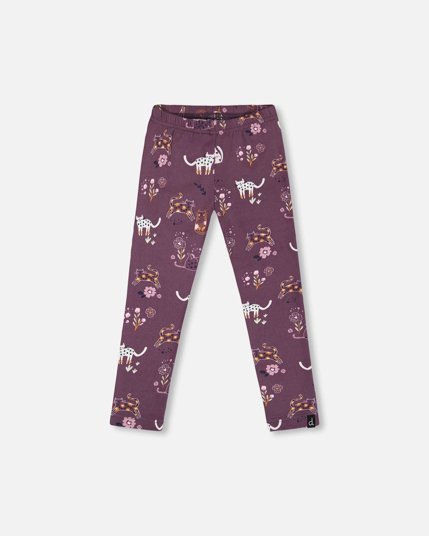 Jersey Leggings Mauve Printed Cats - G20F60_044