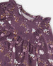 Dress With Frills Mauve Printed Cats - G20F90_044