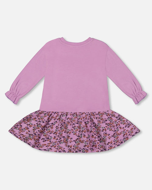 Super Soft Dress With Print Skirt Lilac Mini Flowers - G20F91_045