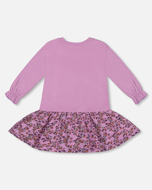 Super Soft Dress With Print Skirt Lilac Mini Flowers - G20F91_045