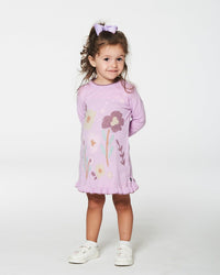 Knitted Dress With Flowers Lilac Dresses Deux par Deux 