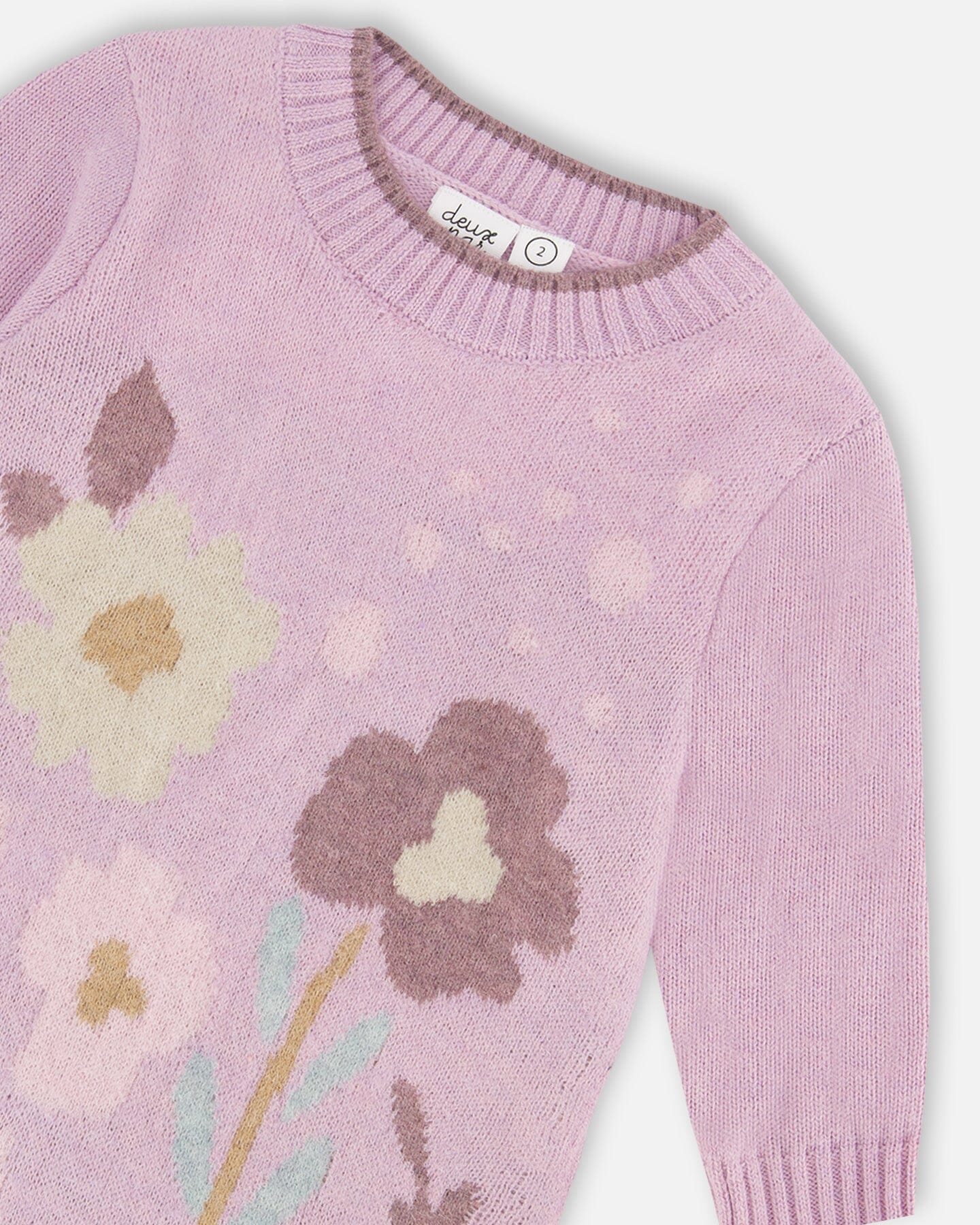 Knitted Dress With Flowers Lilac - G20FT92_525