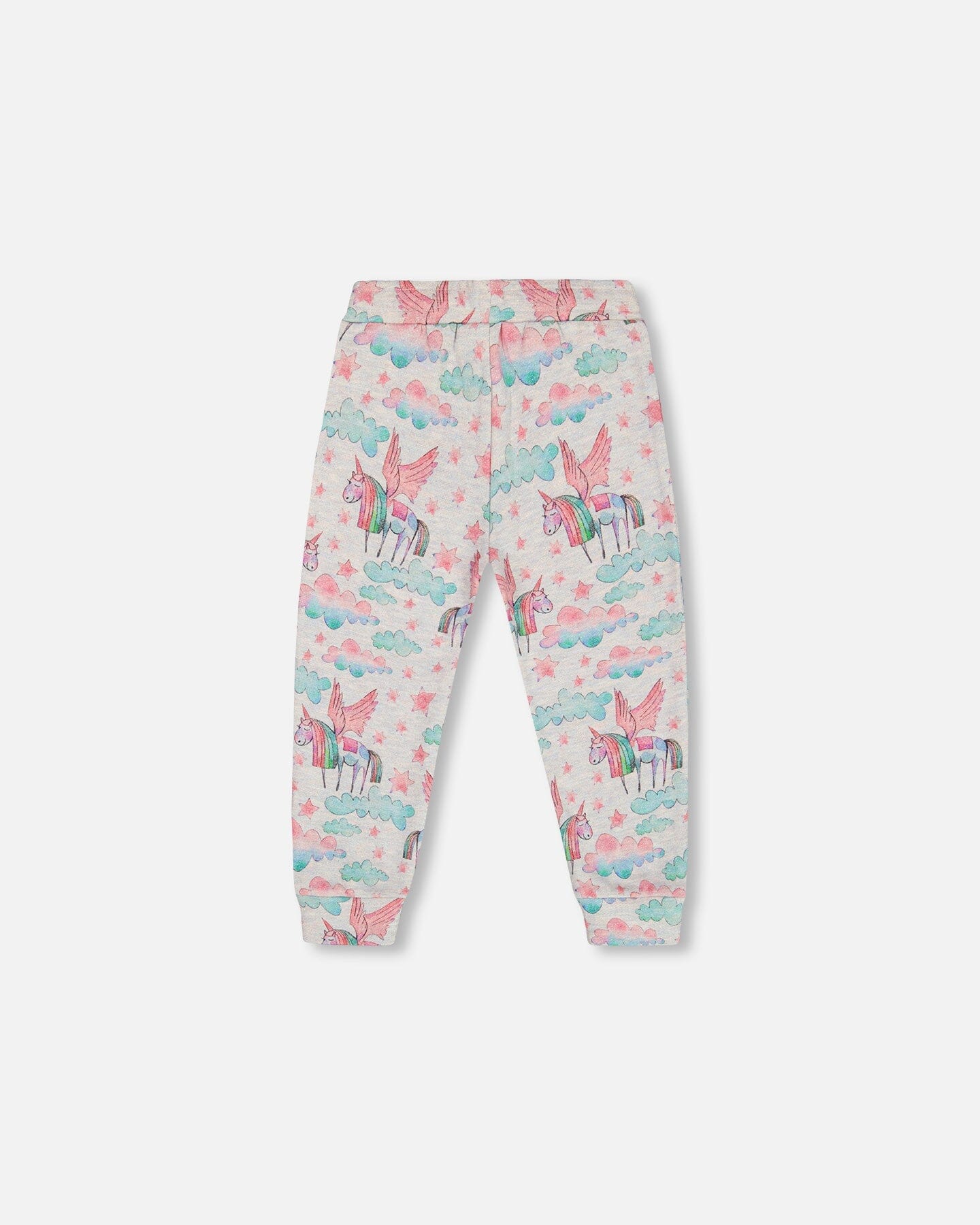 Shiny French Terry Sweatpants Gray Mix Printed Unicorn - G20G21_000