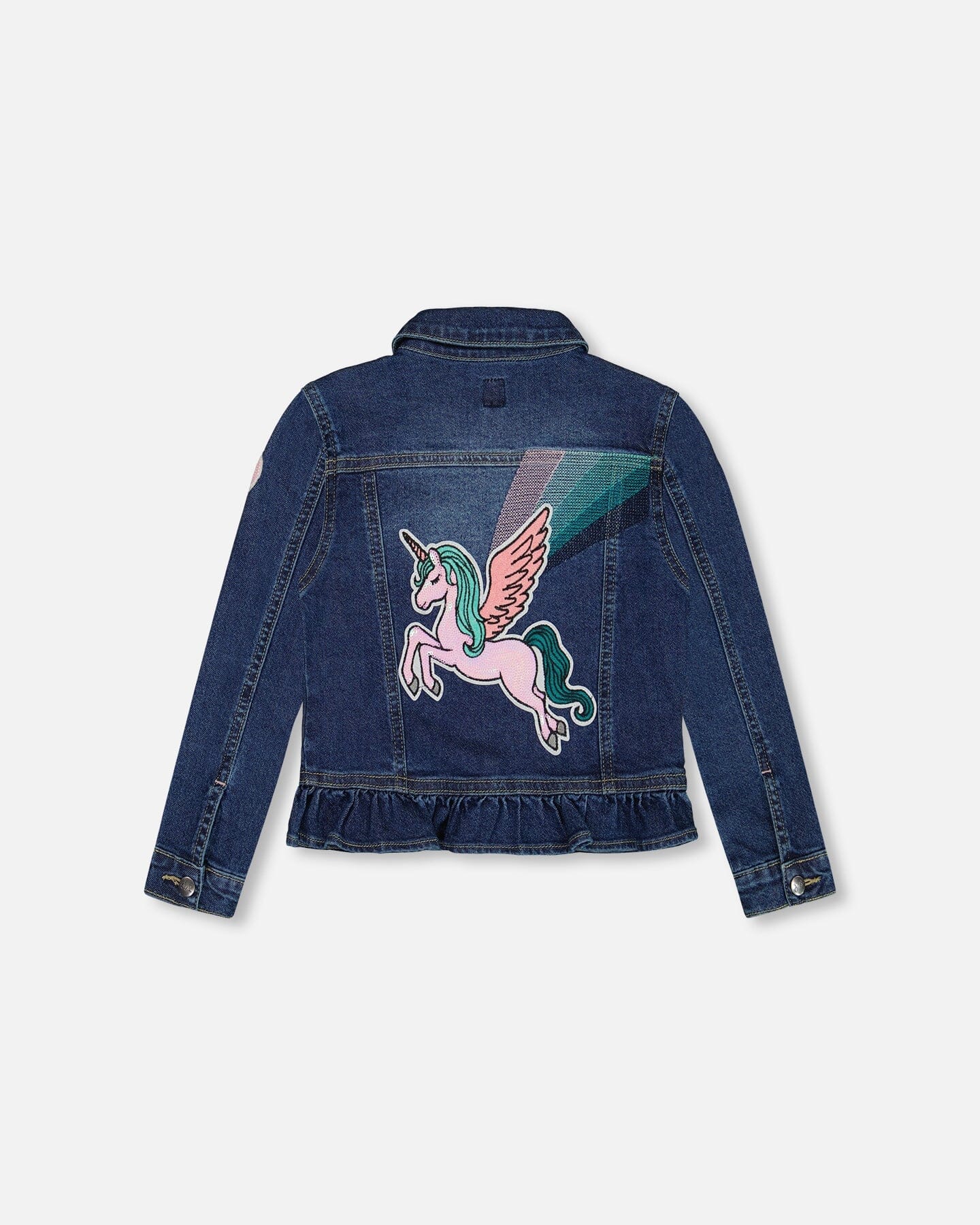 Stretch Denim Jacket With Unicorn - G20G50_123